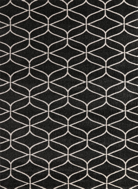 Black White modern design rug