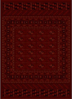 Traditional marron rug