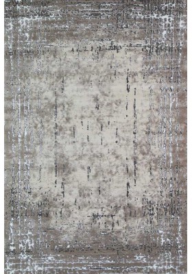 Neutral Distressed Pattern Rug with blue