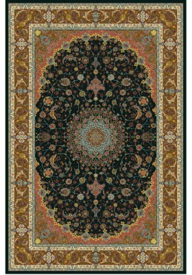 Black Iranian silk rug