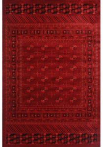 Afgan design deep red traditional rug