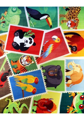 Animal stamps rug