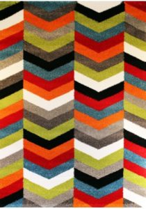 Stringing Color vibrant rug
