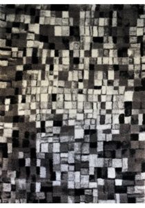 Grey white black rug